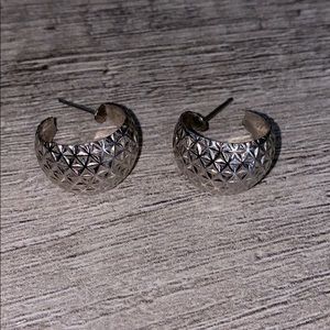 Silver Hoop Stud Earrings